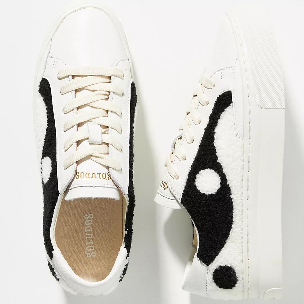 Soludos Yin Yang Platform Embroidered Sneakers New in Box